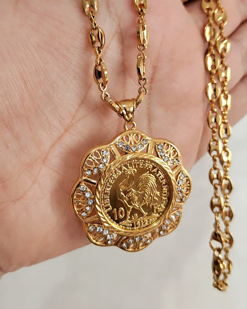 Collier grains de café et pendentif Lwiza 1c